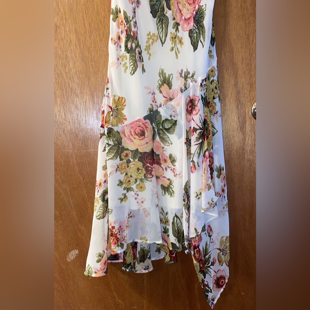 Dress Barn White Floral Cowl Neck Sundress - Picture 5 of 5